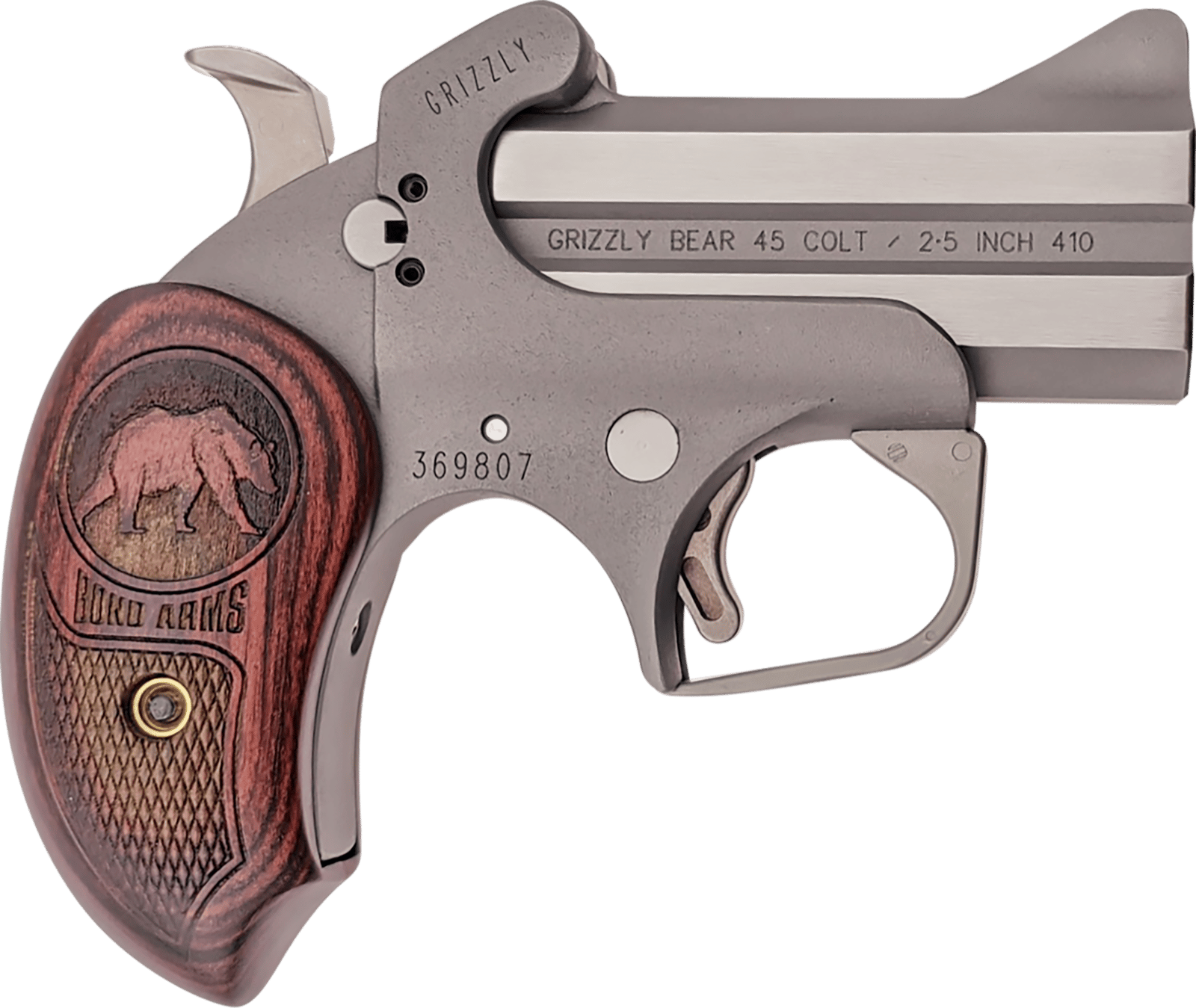Bond Arms BAGR Grizzly Rough Series 45 Colt/410 Gauge 2rd Shot 3" Extended Rosewood Grips Right Hand