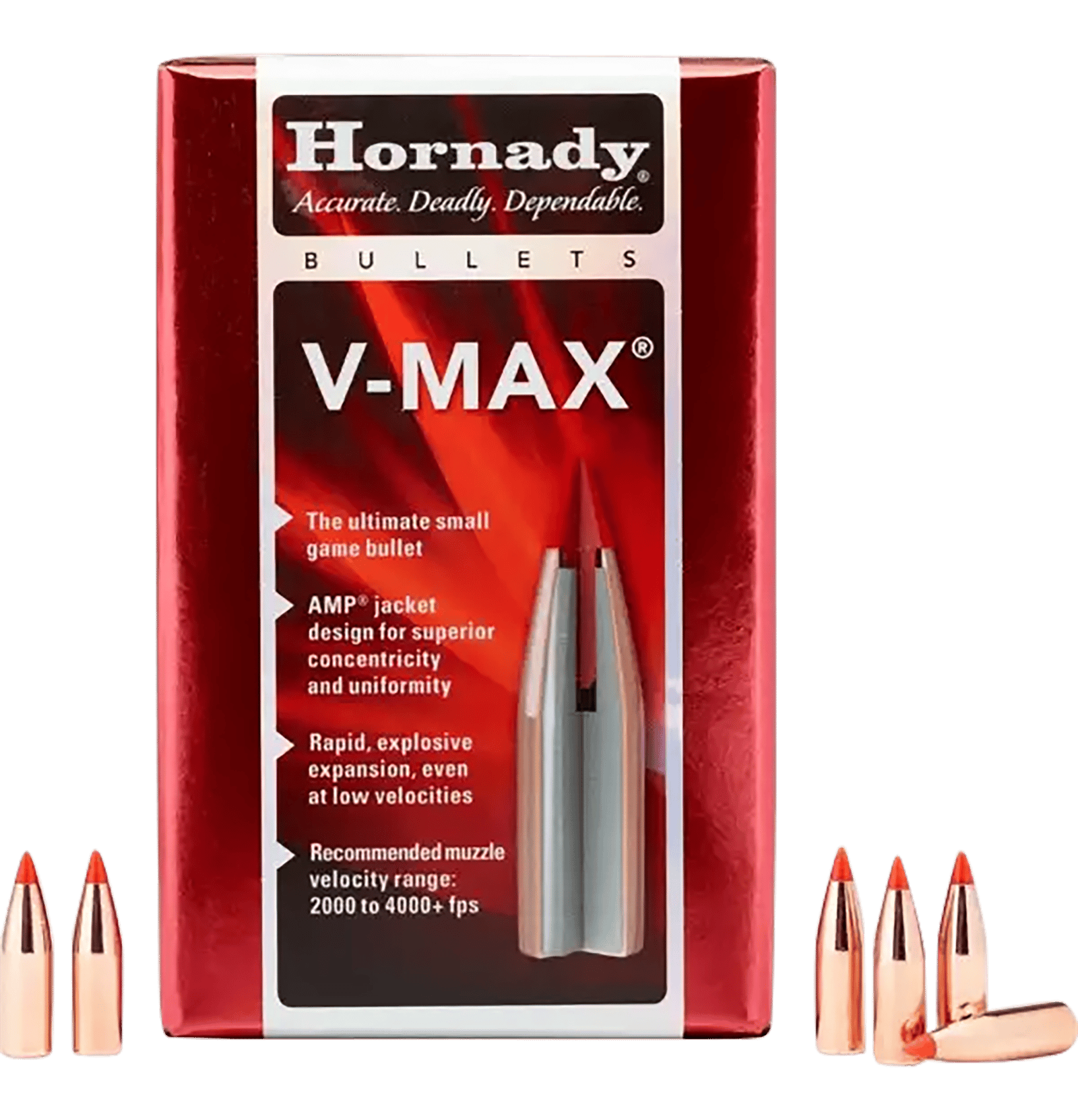 Hornady 22272 V-Max Varmint 22 Cal .224 55 gr V Max 100 Per Box/ 40 Case