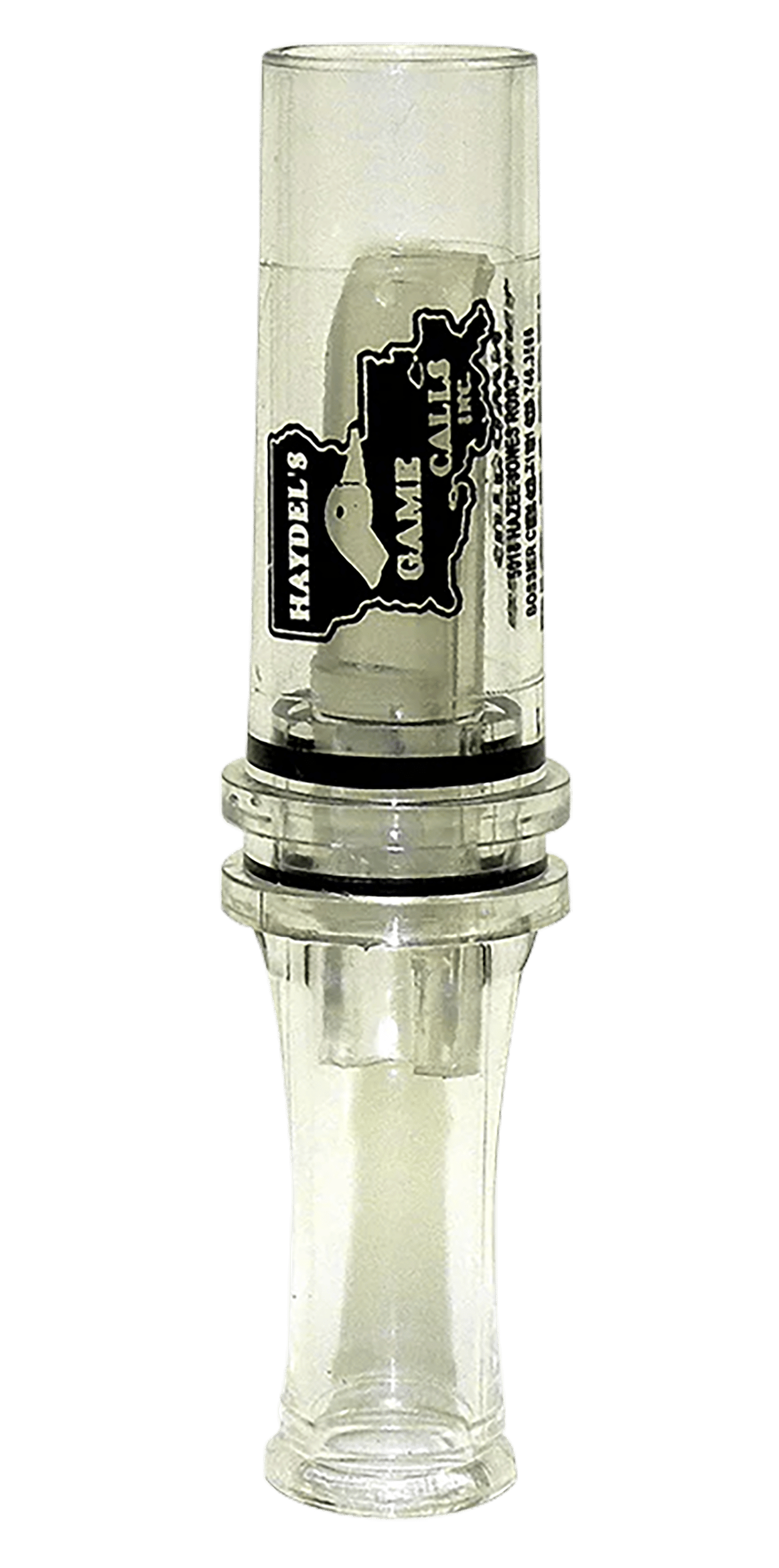 Haydel's Game Calls BC10 Big Barreled  Open Call Single Reed Mallard Sounds Attracts Ducks Clear Plastic