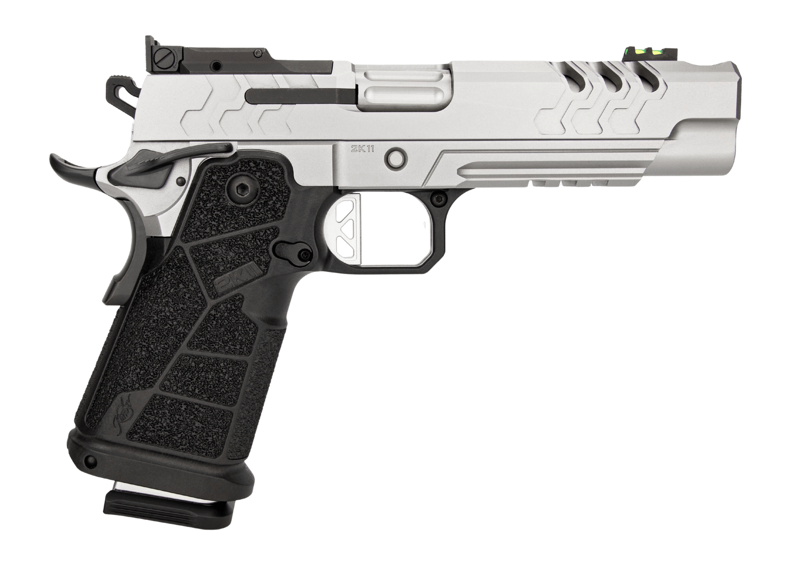 Kimber Mfg, Inc 3500080 2K11  Full Size 9mm Luger 20+1 5" Matte Stainless Steel Compensated Barrel & Lightening Cut/Optic Ready/Serrated Slide, Matte Stainless Steel Frame w/Beavertail & Picatinny Rai