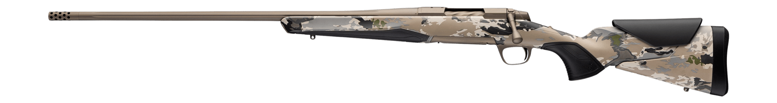 Browning 036125211 X-Bolt 2 Speed Full Size 243 Win 4+1 22" Smoked Bronze Cerakote Fluted Threaded Barrel & Steel Drilled & Tapped Receiver, Ovix Camo w/Black Overmold Adj Vari-Tech Synthetic Stock, L