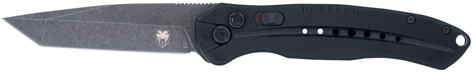 CobraTec Knives BLKDIABLOTNS Diablo  Automatic 3.50" Folding Plain Black Stonewashed D2 Steel Blade, 4.75" Black G10 Handle