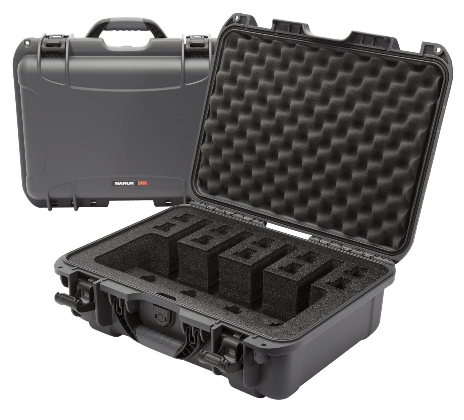 Nanuk 9254UP7 925 4 Up Gun Case Waterproof Graphite Resin w/ Closed-Cell Foam Padding 17" L x 11.80" W x 6.40" H Interior Dimensions