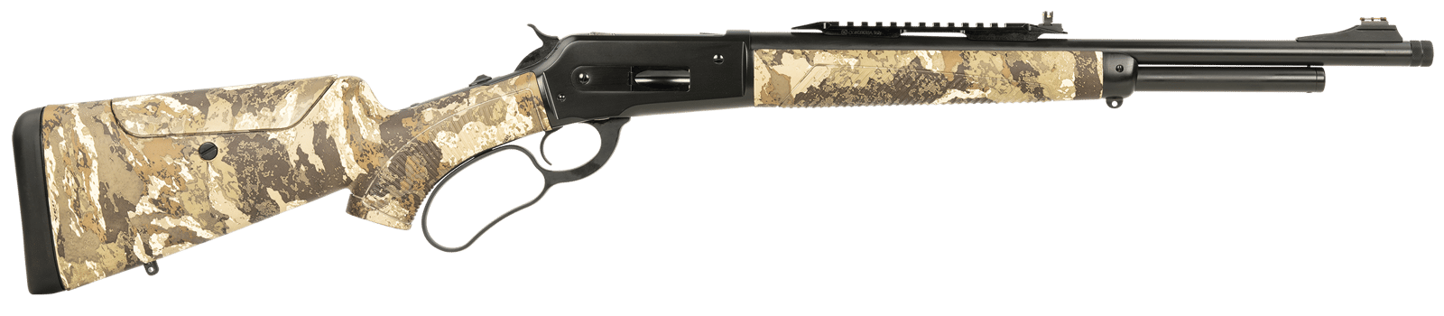 Taylors & Company 210317 Pedersoli 1886 Journey 45-70 Gov 5+1 19" Black Cerakote Barrel, Black Cerakote Drilled & Tapped Receiver, Adj Cheekrest Camo Synthetic Stock
