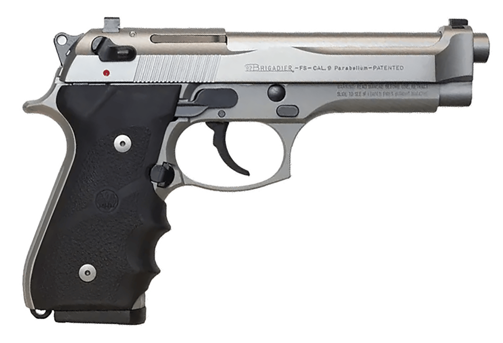 Beretta USA J92F560M 92FS Inox Full Size Frame 9mm Luger 15+1 4.90" Satin Steel Barrel, Satin Stainless Steel Serrated Slide, Satin Anodized Aluminum Frame, Black Stippled Rubber Grip