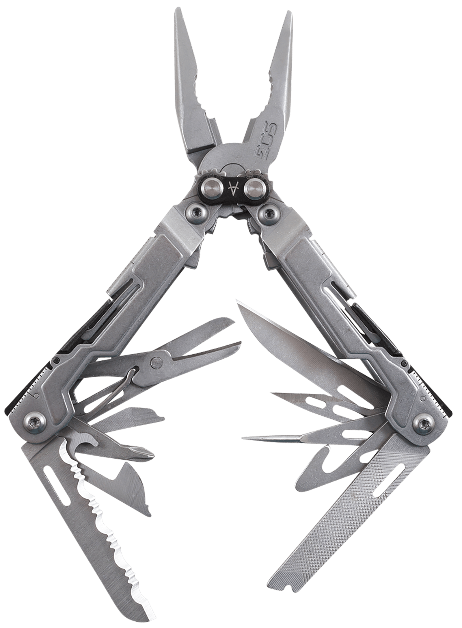 S.O.G SOG-PP1001-CP PowerPint  Stonewashed Stainless Steel 5Cr15MoV Stainless Steel Long Features 18 Tools