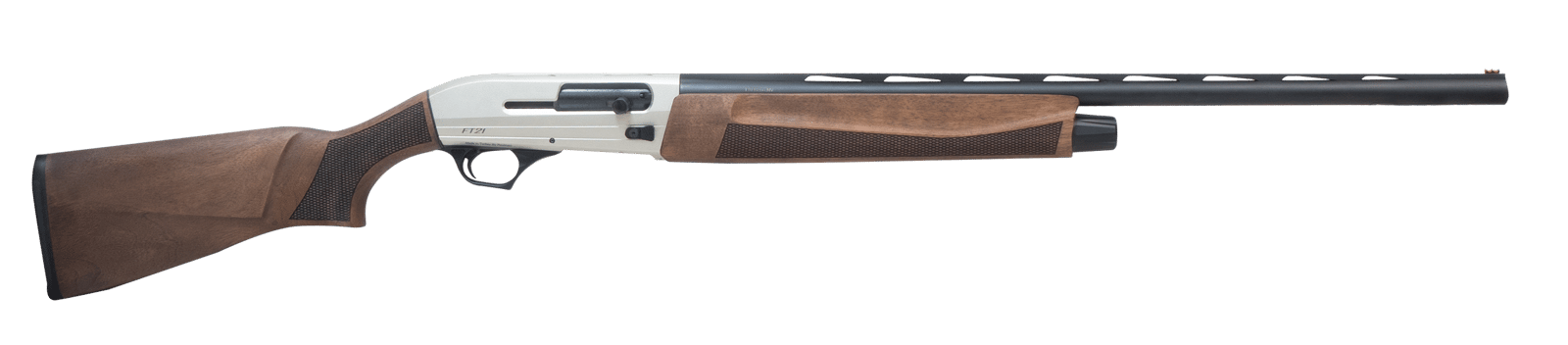 Pointer REXFT21W12 Field Tek FT21 Semi-Auto 3" 5+1 28" Black Vent Rib Barrel, Silver Aluminum Receiver, Fixed Turkish Walnut Stock