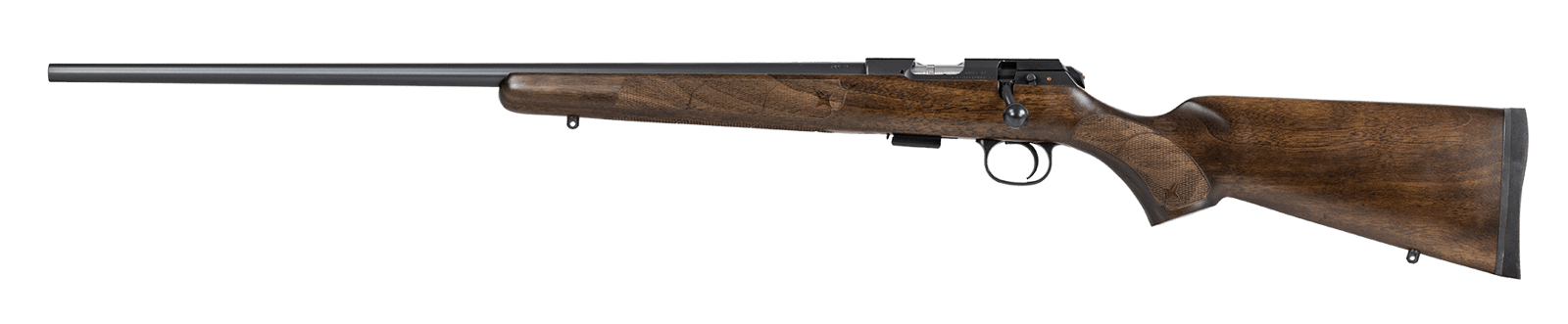 CZ-USA 02391 CZ 457 American Full Size 22 WMR 5+1 24" Black Nitride Black Nitride Steel Receiver Turkish Walnut Fixed American Style Stock Left Hand