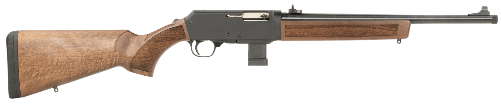 Henry H027H9G Homesteader w/Glock Mag Well Adapter 9mm Luger 10+1 16.37" Blued Steel Threaded Barrel, Black Anodized Aluminum Drilled & Tapped Receiver, Fixed American Walnut Wood, Ambidextrous