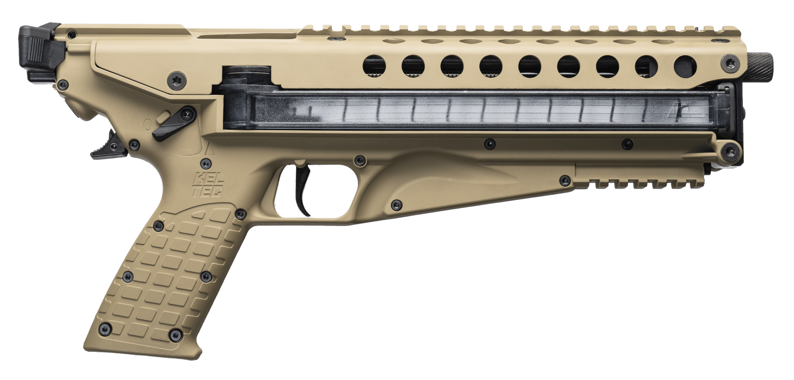 Kel-Tec P50TAN P50  5.7x28mm 9.60" 50+1 (2), Tan, Polymer Frame, Fiber Optic Sight