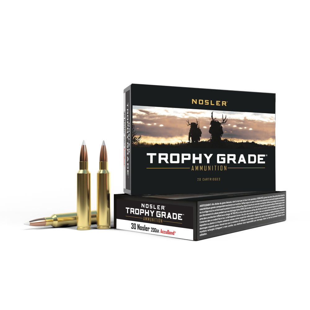 Nosler Accubond Trophy Grade Rifle Ammunition 30 Nosler 200 gr PT 3000 fps 20/ct