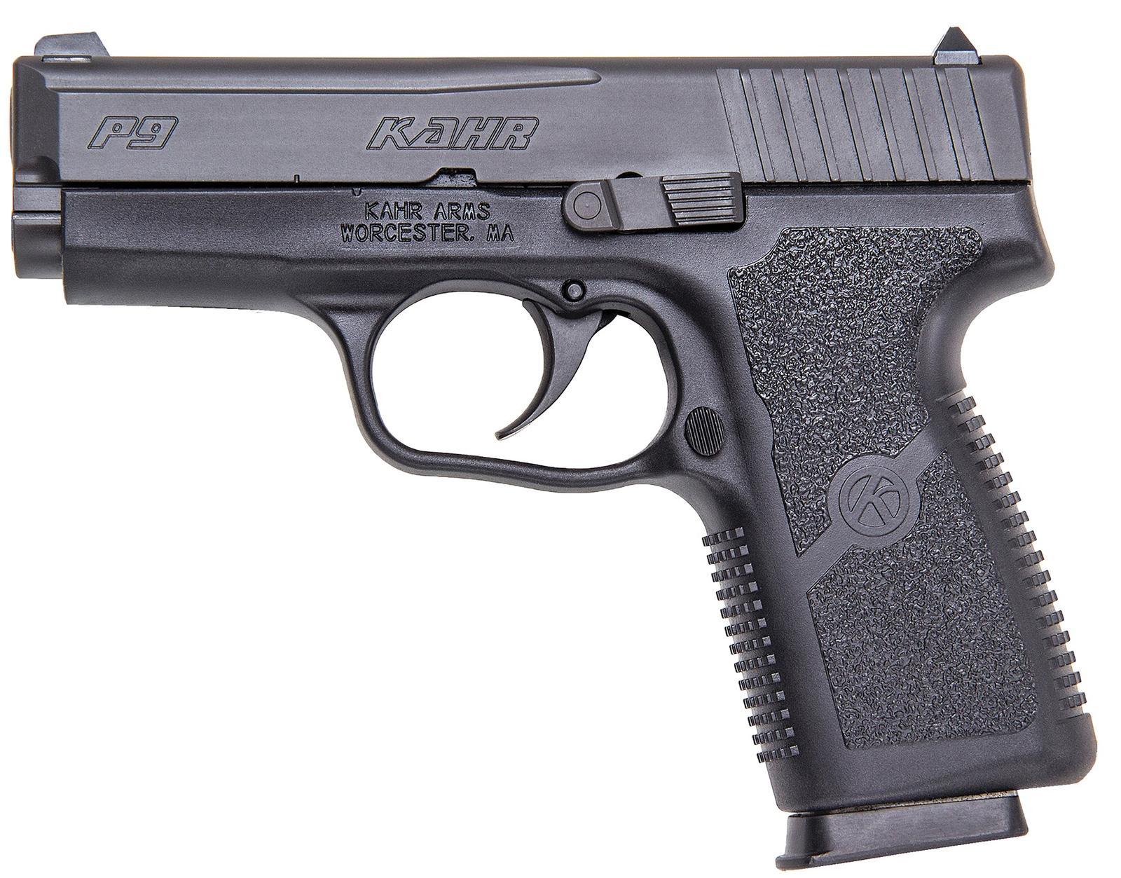 Kahr Arms KP9094N P *CA Compliant 9mm Luger Caliber with 3.60" Barrel, 7+1 Capacity, Black Finish Frame, Serrated Matte Black Stainless Steel Slide, Polymer Grip & TruGlo Night Sigts