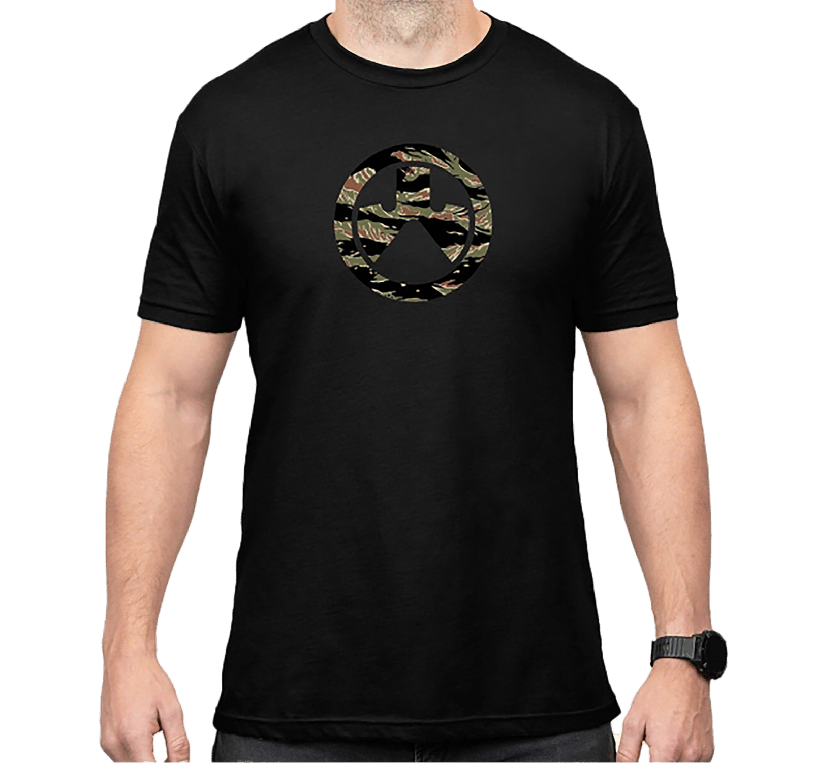 Magpul MAG1292-001-M Tiger Stripe Icon  Black Cotton/Polyester Short Sleeve Medium
