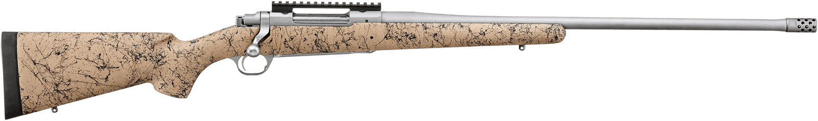 Ruger 57156 Hawkeye FTW Hunter Full Size 7mm PRC 4+1 24" Matte Stainless Threaded Barrel, Picatinny Rail Stainless Steel Receiver, Speckled Tan/Black HS Precision Synthetic Stock