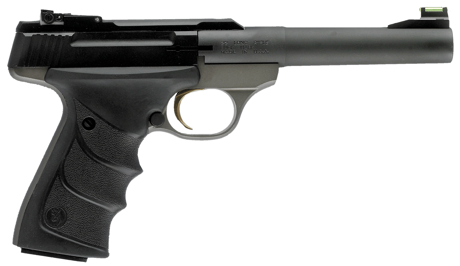 Browning 051448490 Buck Mark Practical *CA Compliant 22 LR 10+1 5.50" Taper Bull Barrel, Matte Black Serrated Steel Slide, Matte Gray Aluminum Frame & Black Ultragrip RX Grips
