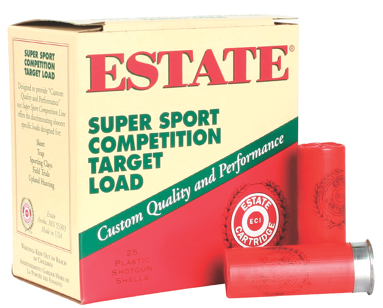 Estate Cartridge SS12H75 Super Sport Competition Target 12Gauge 2.75" 1 1/8oz 7.5Shot 25 Per Box/10 Case