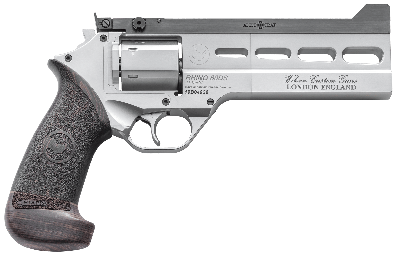 Chiappa Firearms 340302 Rhino Match Master 38 Special 6 Shot, 6" Gray PVD Steel Vent Rib Barrel & Cylinder, Gray PVD Aluminum Frame, Black Hogue Micarta Grip, Exposed Hammer