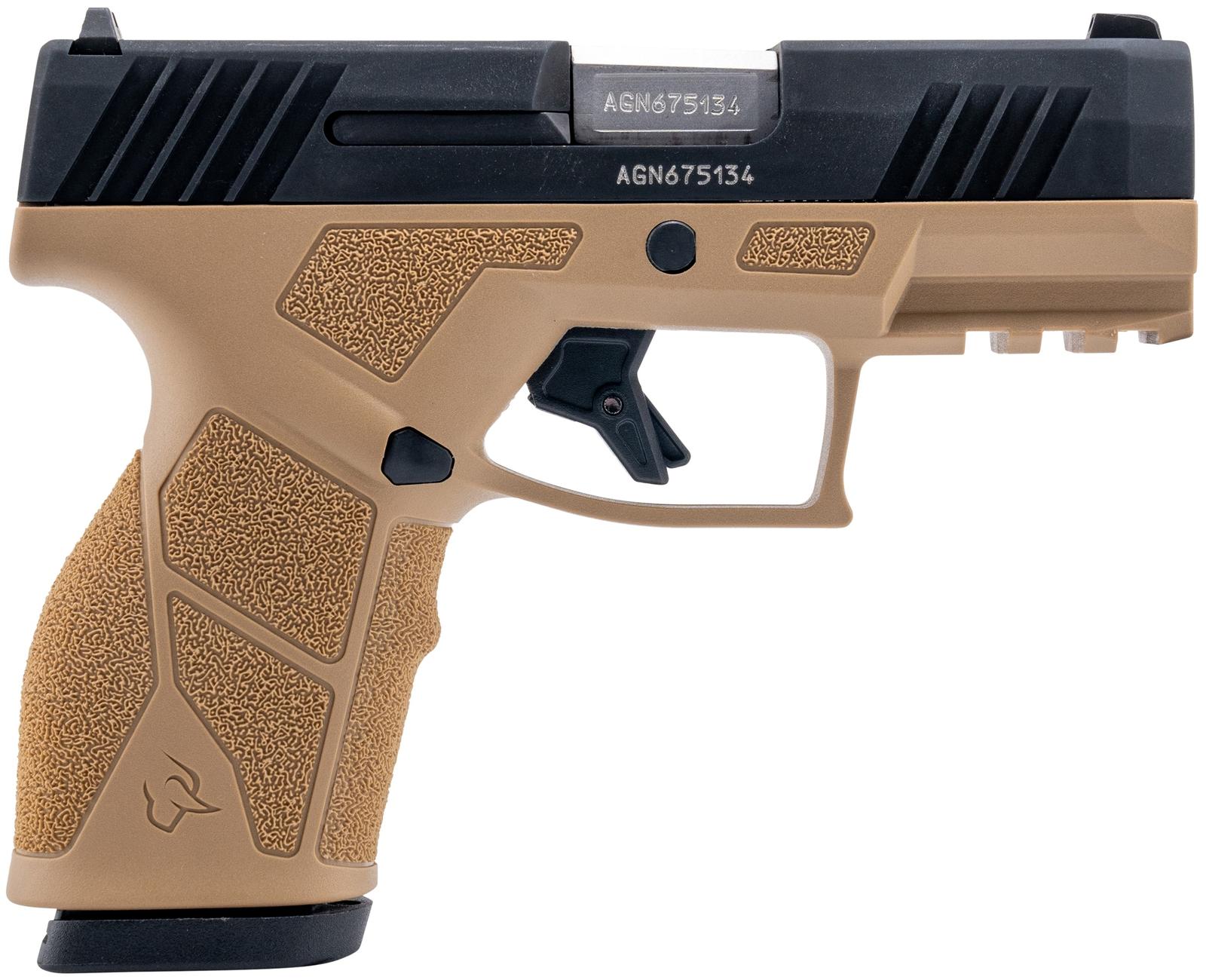 Taurus 1-GX2931T GX2  9mm Luger 13+1 3.37" Matte Stainless Steel Barrel, Matte Black Serrated Stainless Steel Slide, Tan Polymer Frame w/Picatinny Rail, Polymer Grip
