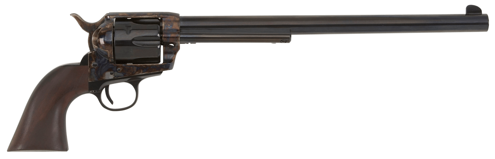 Pietta HF45CHS12NM 1873 Great Western II Buntline 45 Colt (LC) 6rd 12" Blued Steel Barrel & Cylinder, Deep Color Case Hardened Steel Frame, Walnut Grip