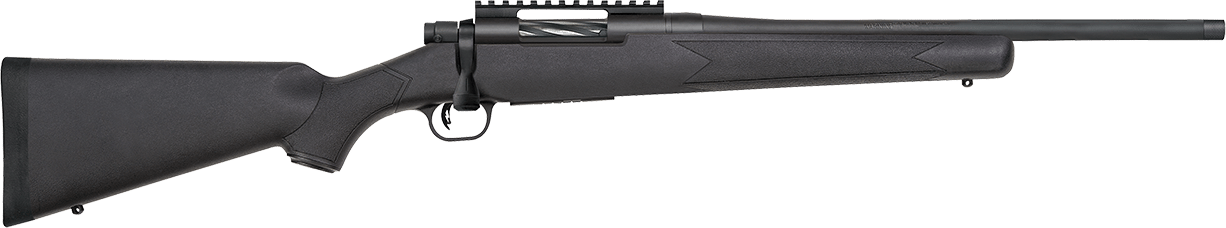 Mossberg 28231 Patriot Carbine 450 Bushmaster 5+1 18" Matte Blued Threaded Bull Barrel, Matte Blued Picatinny Rail Receiver, Black Fixed Synthetic Stock