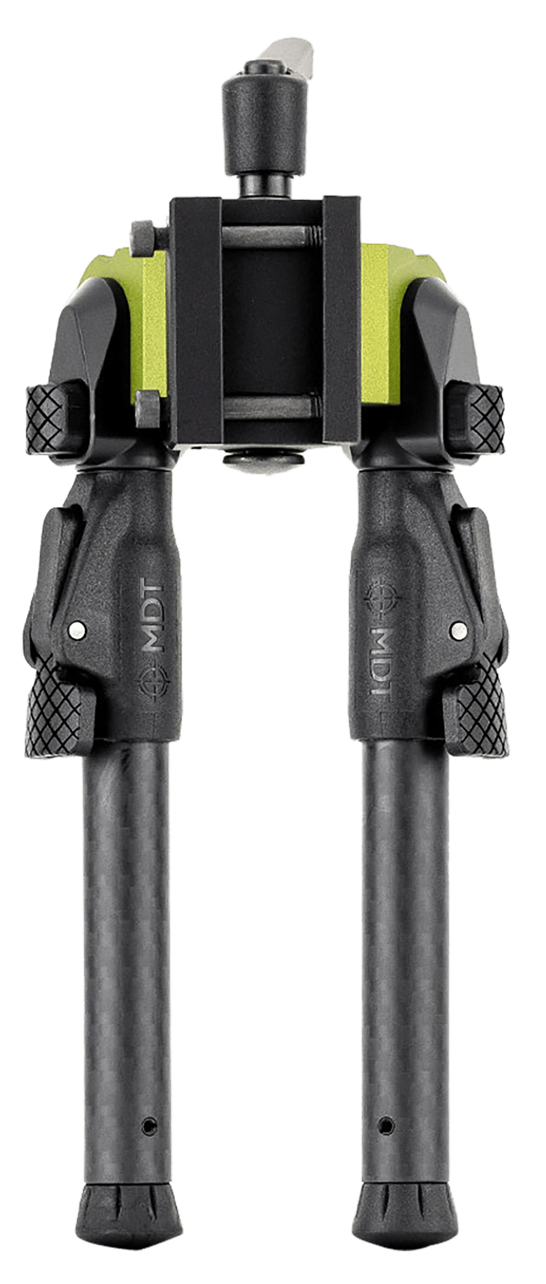 Mdt Sporting Goods Inc 105561GRN GRND-POD  Green/Black 4.50"-9" Carbon Fiber/Aluminum, Adj. Throw Lever, 4 Leg Postitions, Fits ARCA Rail & RRS Dovetail
