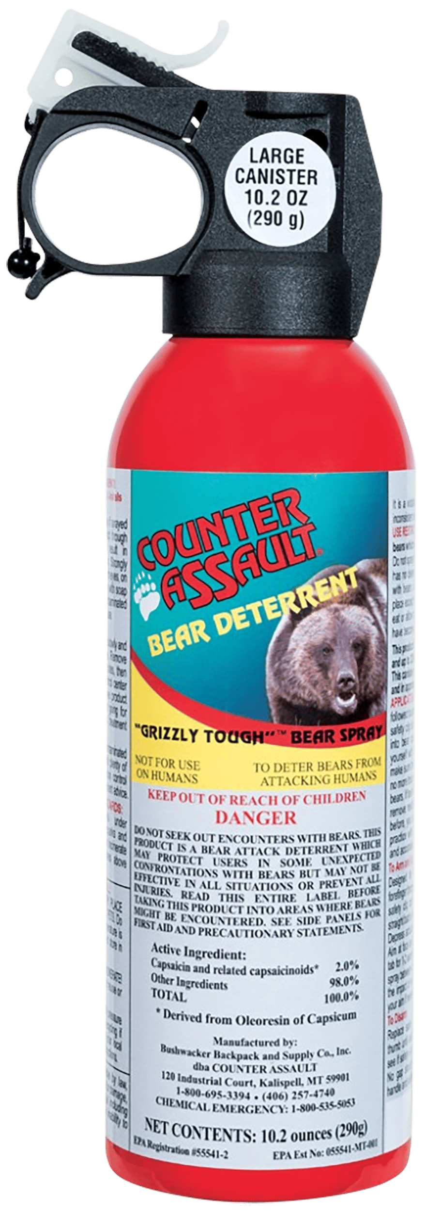 Counter Assault 15067027 Bear Spray  Capsaicin Range 32 ft-7 Seconds/40 ft-8 Seconds 8.10 oz/10.20 oz Includes 2 Holsters