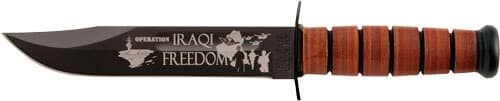 KA-BAR USMC OPERATION IRAQI FREEDOM 7" W/LEATHER SHTH USMC