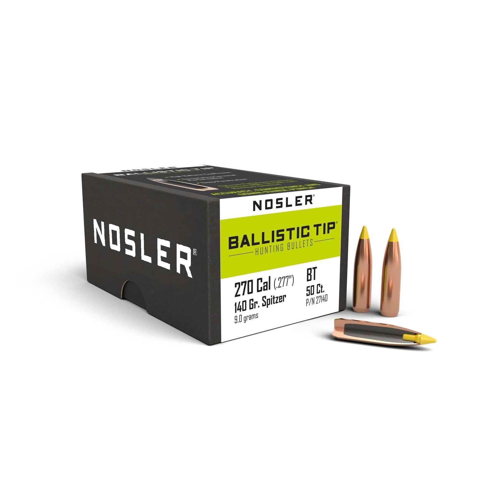 Nosler Ballistic Tip Hunting Rifle Bullets .270 cal .277" 140 gr SBT-BTIP 50/ct