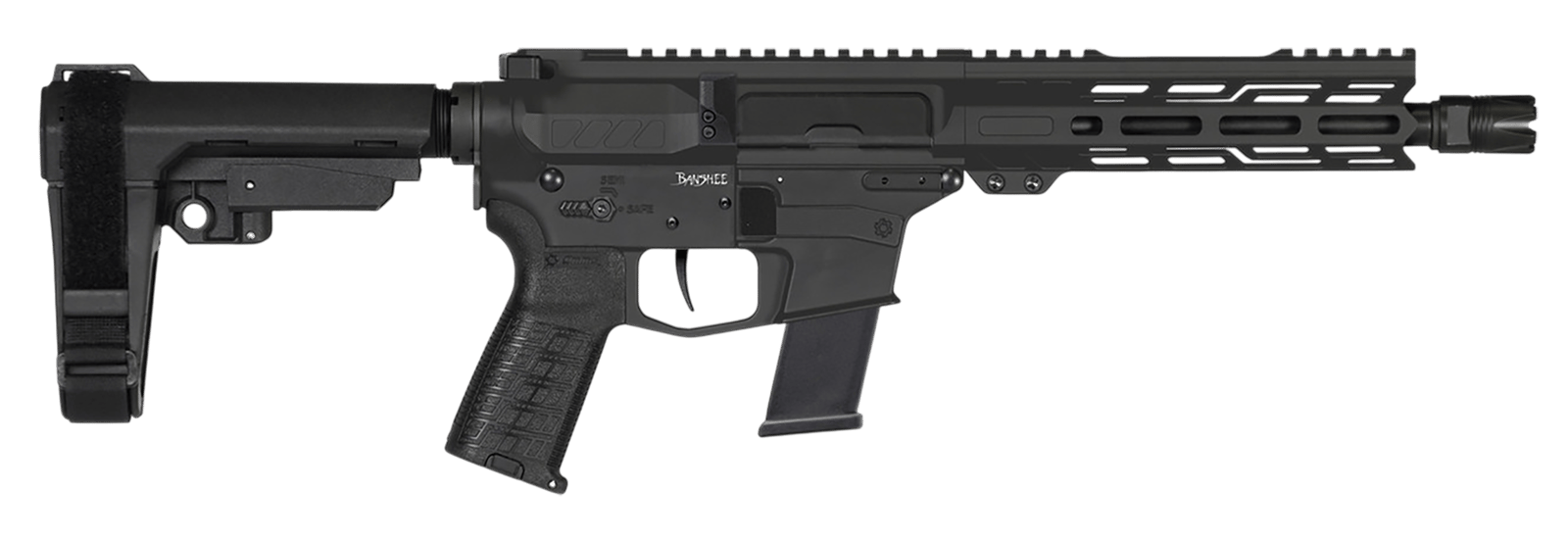 CMMG 10A570FAB Banshee MK10 10mm Auto 30+1 8" Black Nitride Medium Taper Threaded Barrel, EML 7" M-LOK Handguards, Black Armor Cerakote Aluminum Picatinny Rail Receiver, CMMG Zeroed Grips