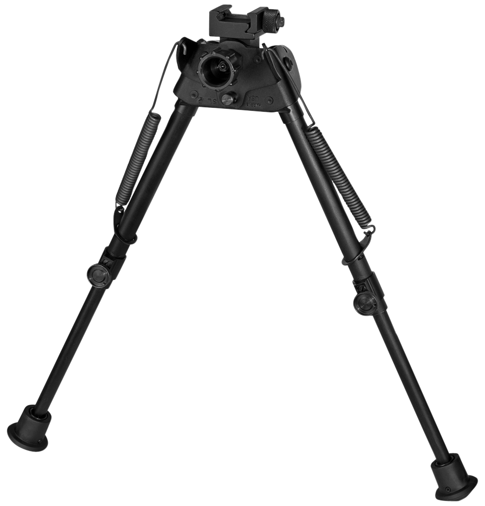 Harris Bipods S-L2P Swivel L Picatinny, 9-13", Black Steel/Aluminum, Self-Leveling Legs, Rubber Feet