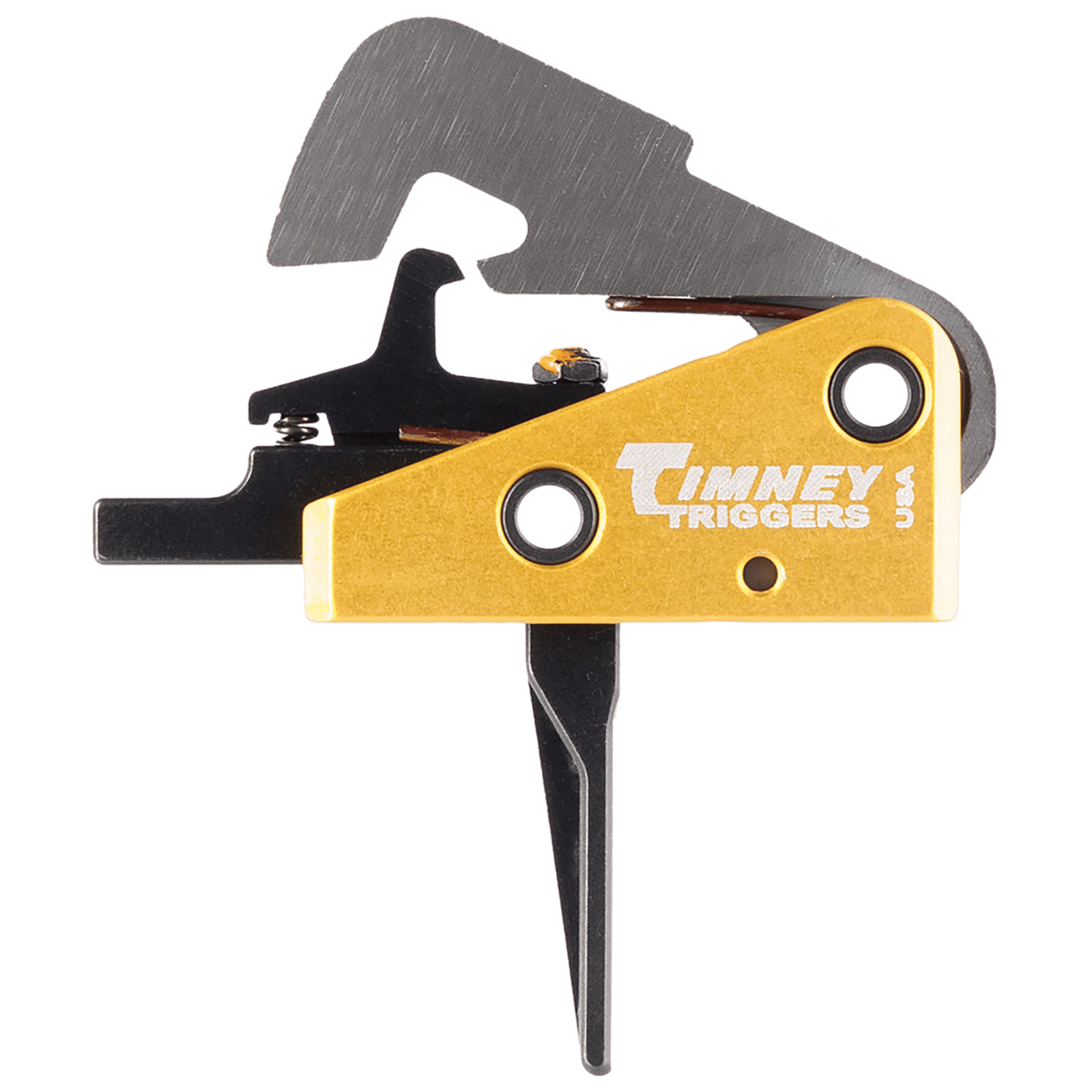 Timney Triggers 670ST Competition Trigger  Single-Stage Straight Trigger with 4 lbs Draw Weight & Black/Gold Finish for AR-10