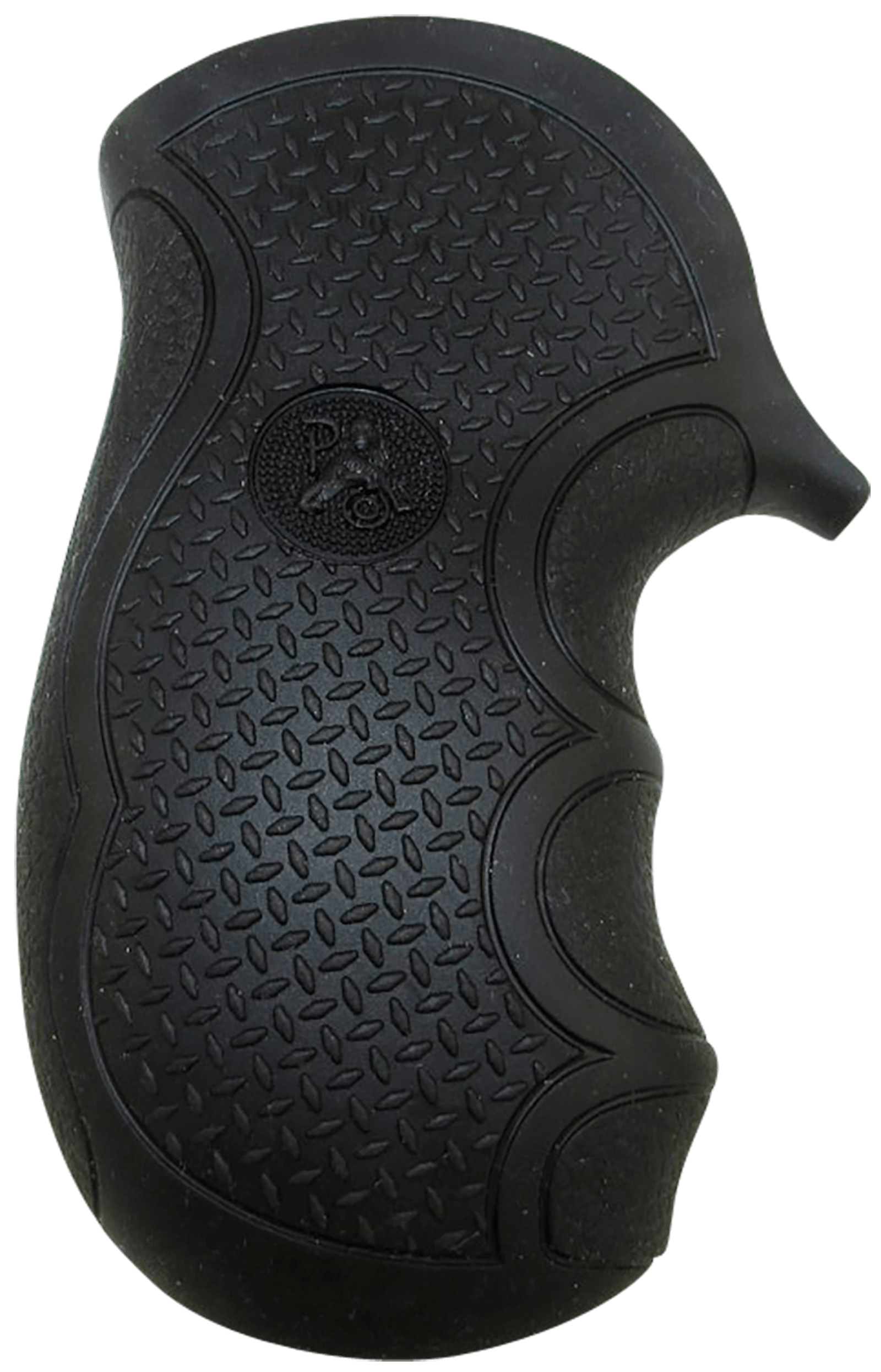 Pachmayr 02482 Diamond Pro Grip Diamond Checkering Black Rubber with Finger Grooves for Ruger LCR