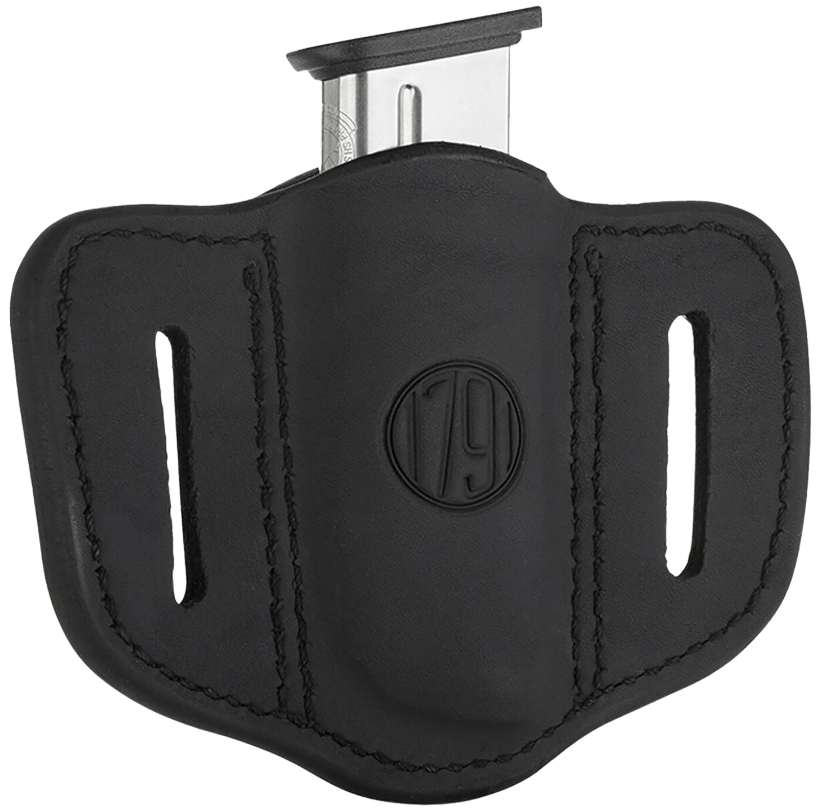 1791 Gunleather MAG11SBLA MAG1.1 Single Mag Holster Stealth Black Leather Belt Slide Compatible w/ Single Stack Ambidextrous