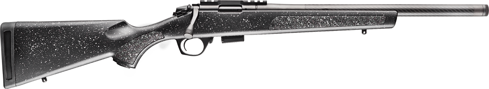 Bergara Rifles BMR006 BMR Carbon Fiber Full Size 17 HMR 5+1/10+1 20" Matte Blued Carbon Fiber/Steel Threaded Barrel & Drilled & Tapped Steel Receiver, Fixed Black/Gray Speckled Synthetic Stock