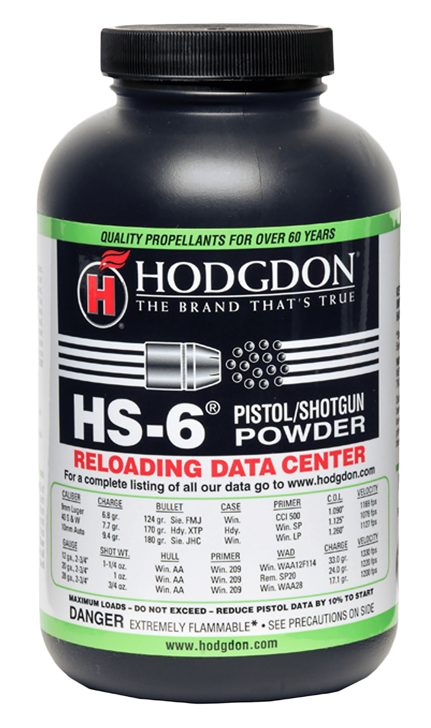 Hodgdon HS61 Smokeless Powder HS-6 Pistol/Shotgun Multi-Caliber 1 lb