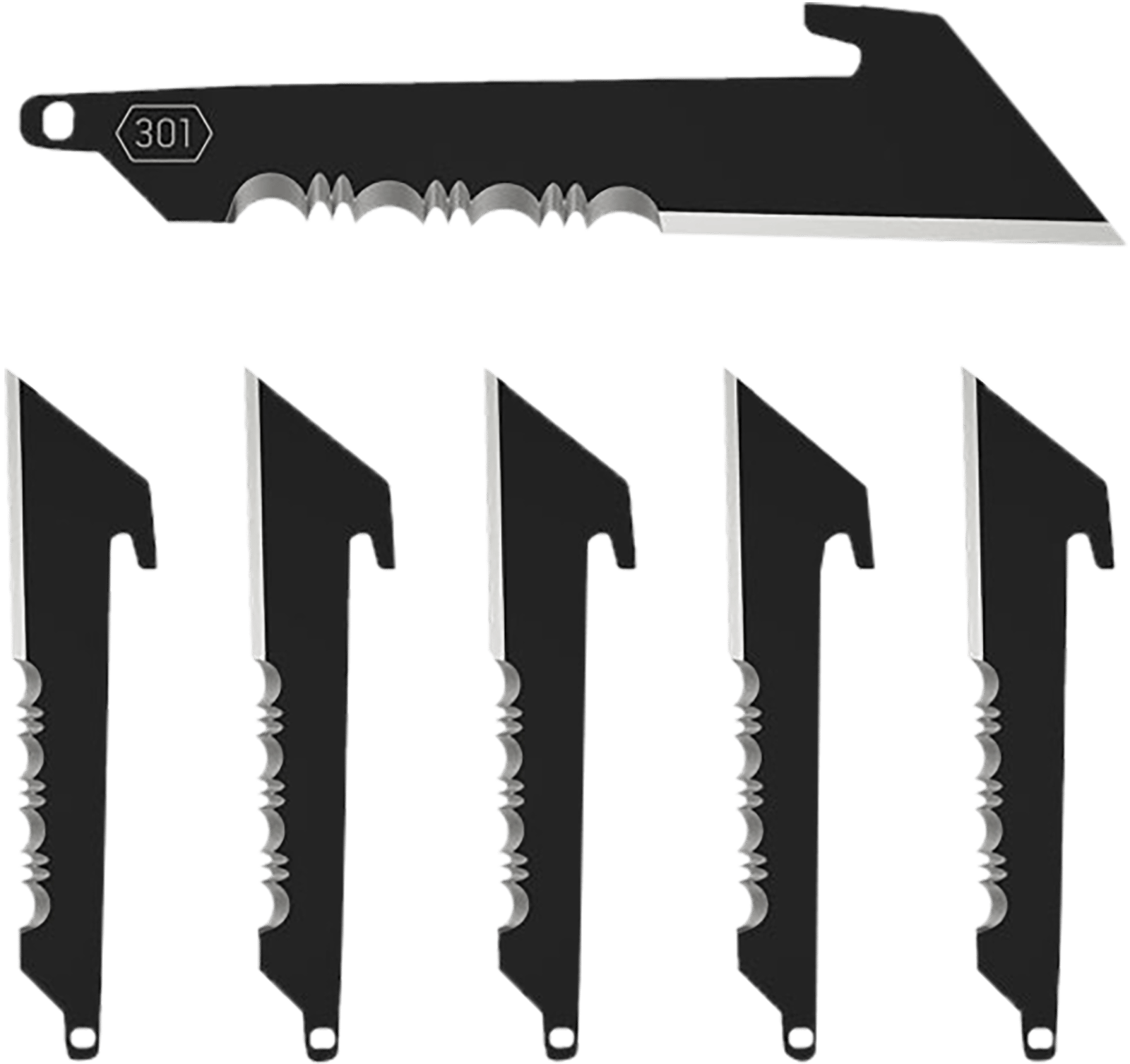 Outdoor Edge RRUS30K6C Replacement Blades  6 3" Black Utility Serrated 420J2 SS Blades