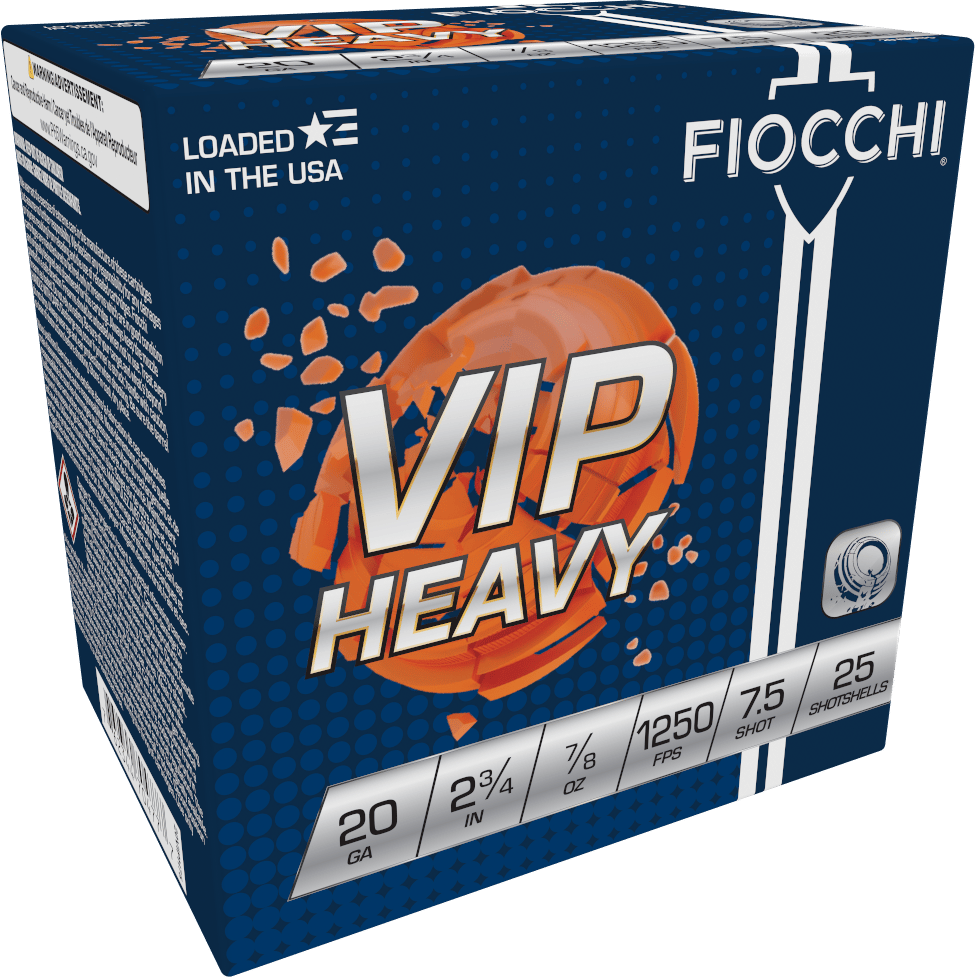 Fiocchi 20VIPH75 Exacta Target VIP Heavy 20Gauge 2.75" 7/8oz 7.5Shot 25 Per Box/10 Case