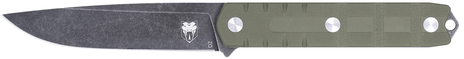 CobraTec Knives CTOWODGDNS Outdoor Warrior 4.50" Fixed Drop Point Plain Stonewashed D2 Steel Blade, 4.75" OD Green Textured G10 Scales Handle