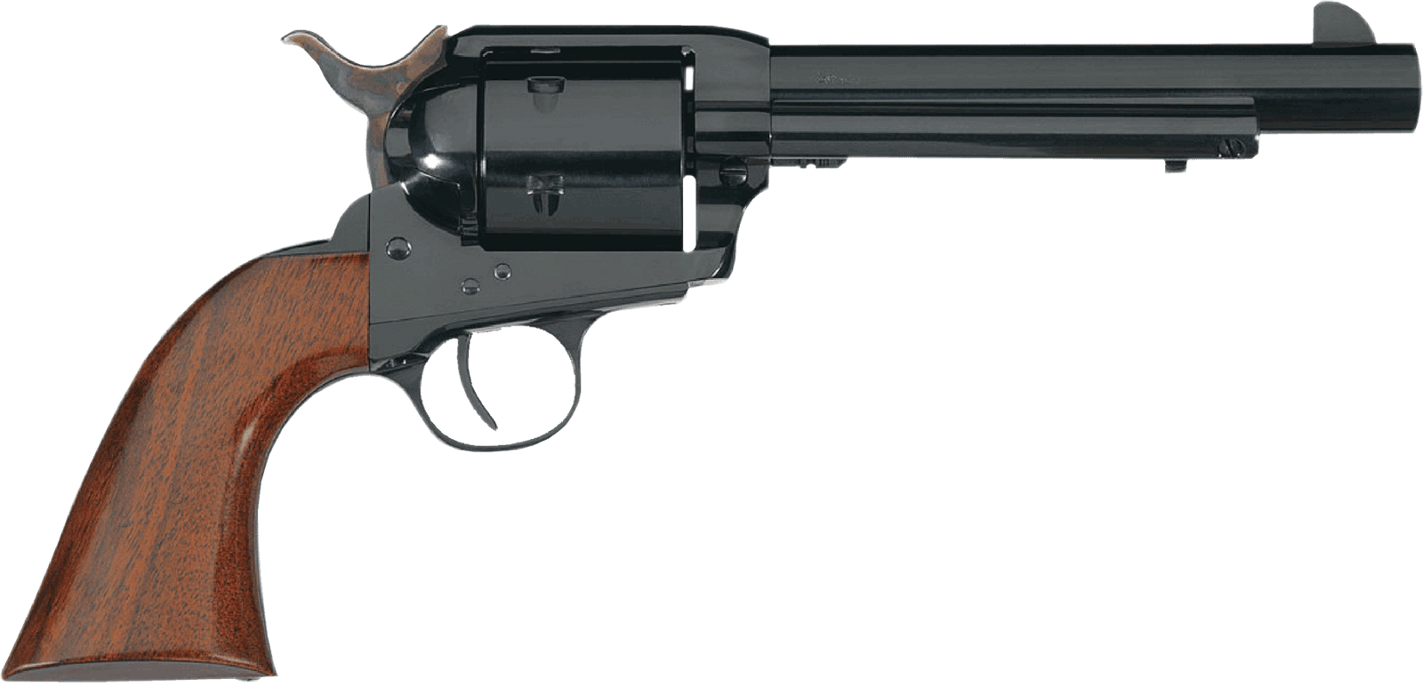 Taylors & Company 550428 1873 Cattleman 44 Rem Mag Caliber with 6" Barrel, 6rd Capacity Cylinder, Overall Blued Finish Steel & Walnut Army Size Grip