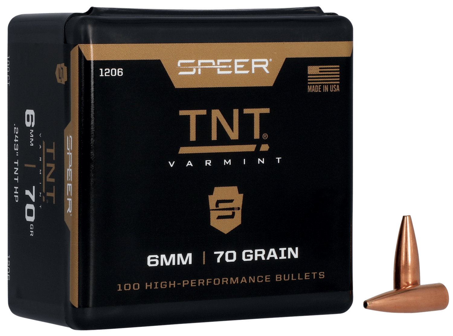 Speer 1206 TNT  6mm 70gr Jacketed Hollow Point 100 Per Box/5 Case