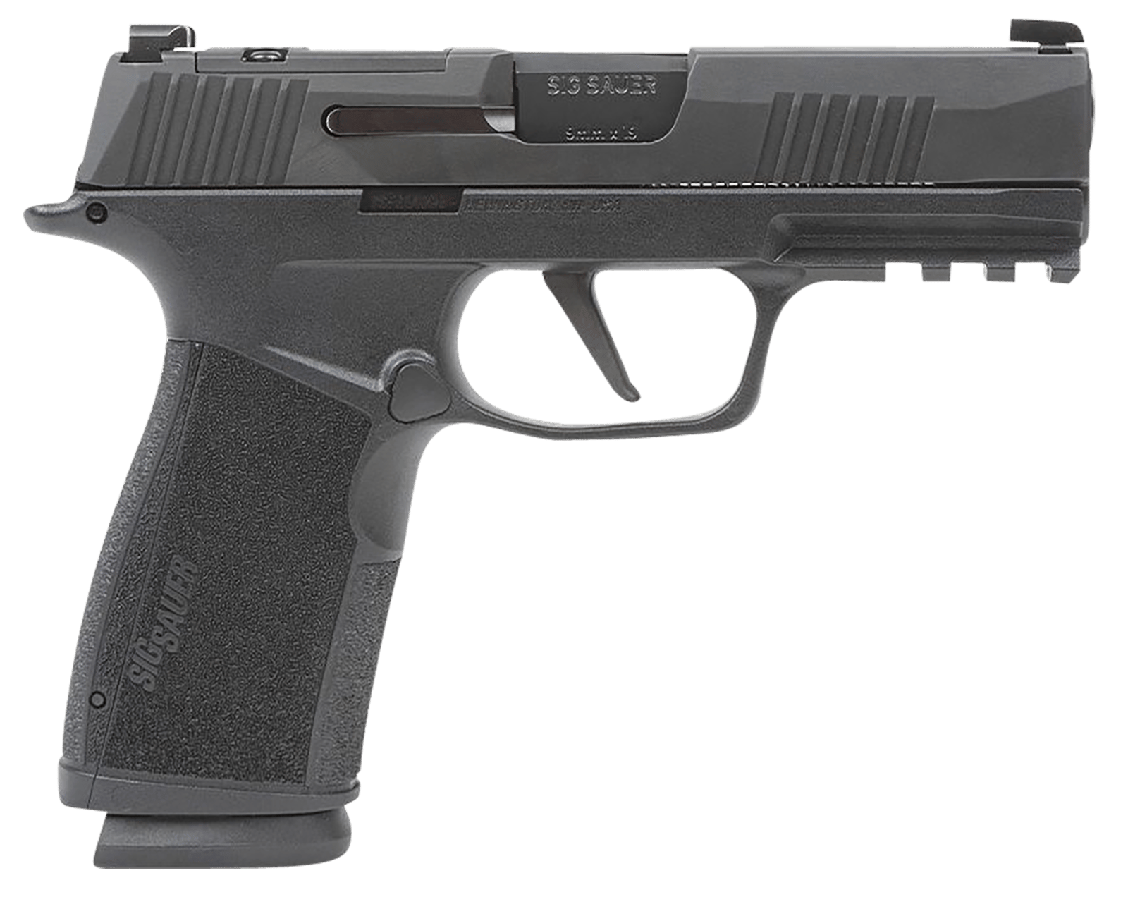Sig Sauer 365XCA9BXR3 P365-XMACRO  Compact 9mm Luger 17+1 3.70" Black Barrel, Black Nitron Optic Ready/Serrated Slide & Frame w/Picatinny Rail, Black Polymer w/Interchangeable Backstrap Grip