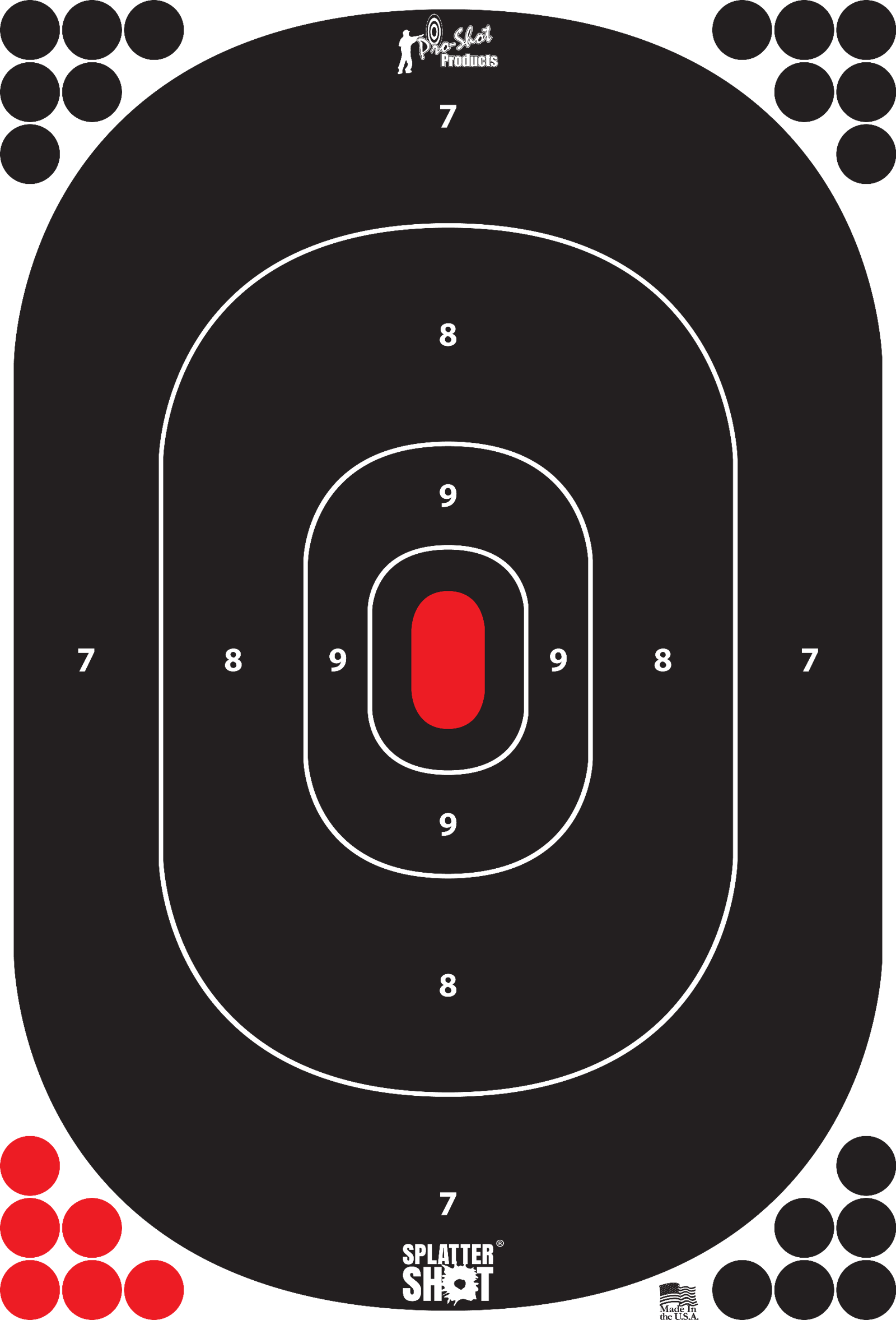 Pro-Shot SILHIN5PK SplatterShot  Self-Adhesive Paper Black/Red 12"x17" Silhouette 5 Pack