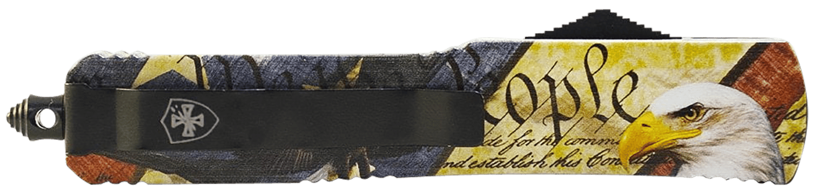 Templar Knife SEG332 Gen II Eagle Small 2.69" OTF Drop Point Plain Powder Coated 440C SS Blade, 4.31" Eagle w/"We The People" Aluminum Handle, Glass Breaker