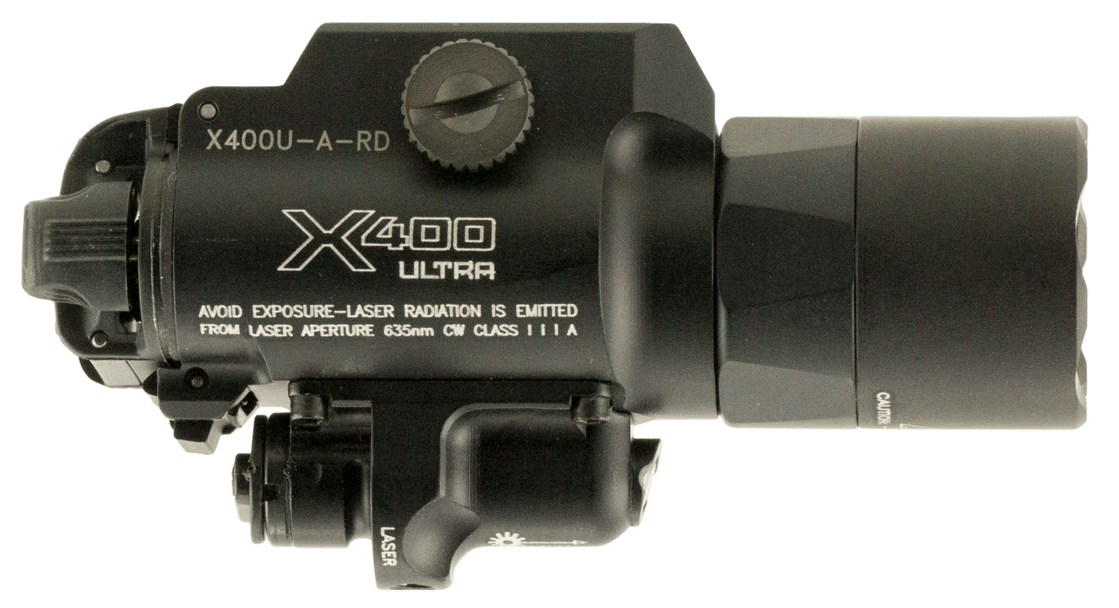 SureFire X400UARD X400U-A-RD Ultra Black Anodized 1,000 Lumens White LED/Red Laser