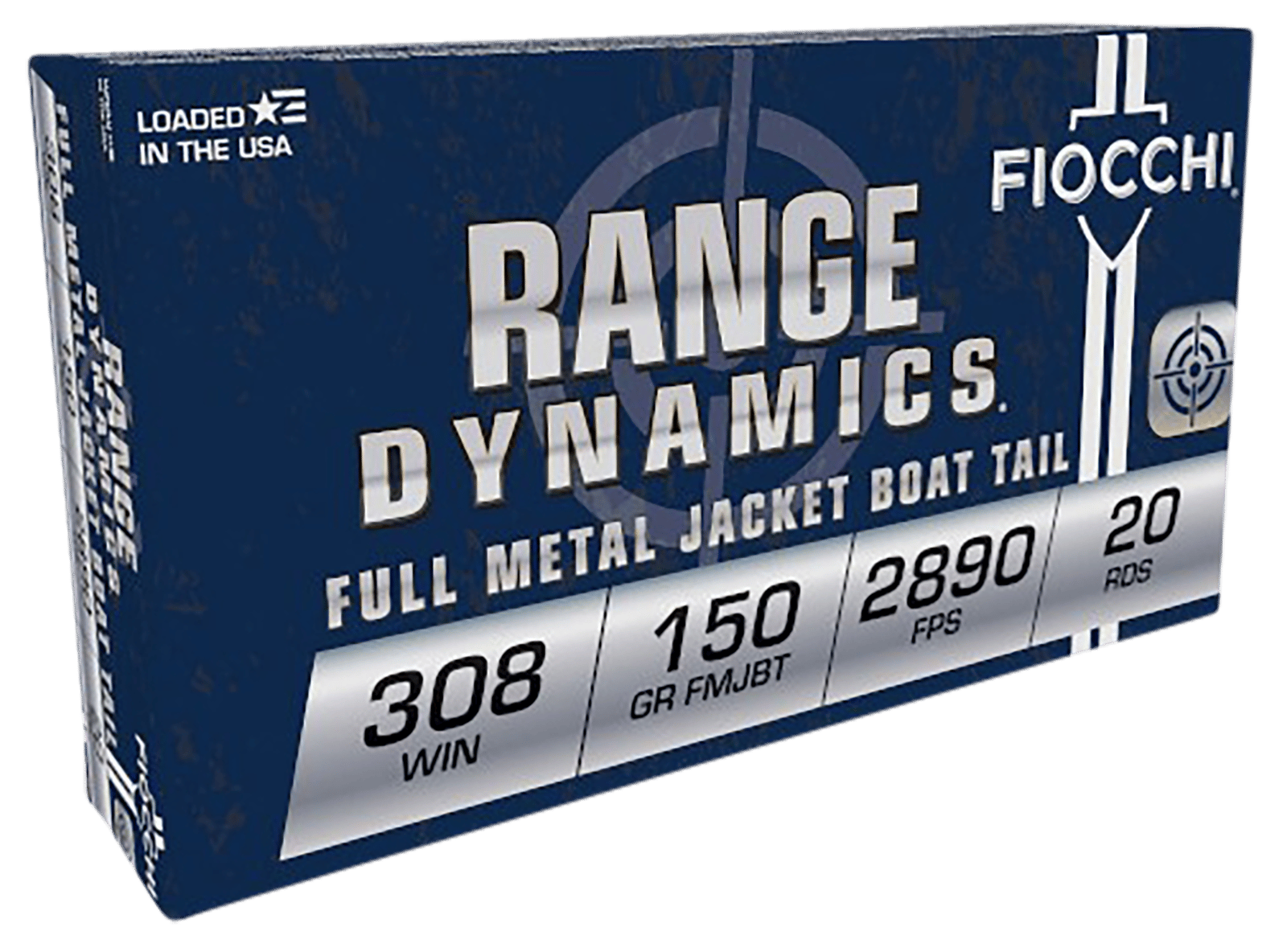 Fiocchi 308A Range Dynamics  308Win 150gr Full Metal Jacket Boat Tail 20 Per Box/10 Case