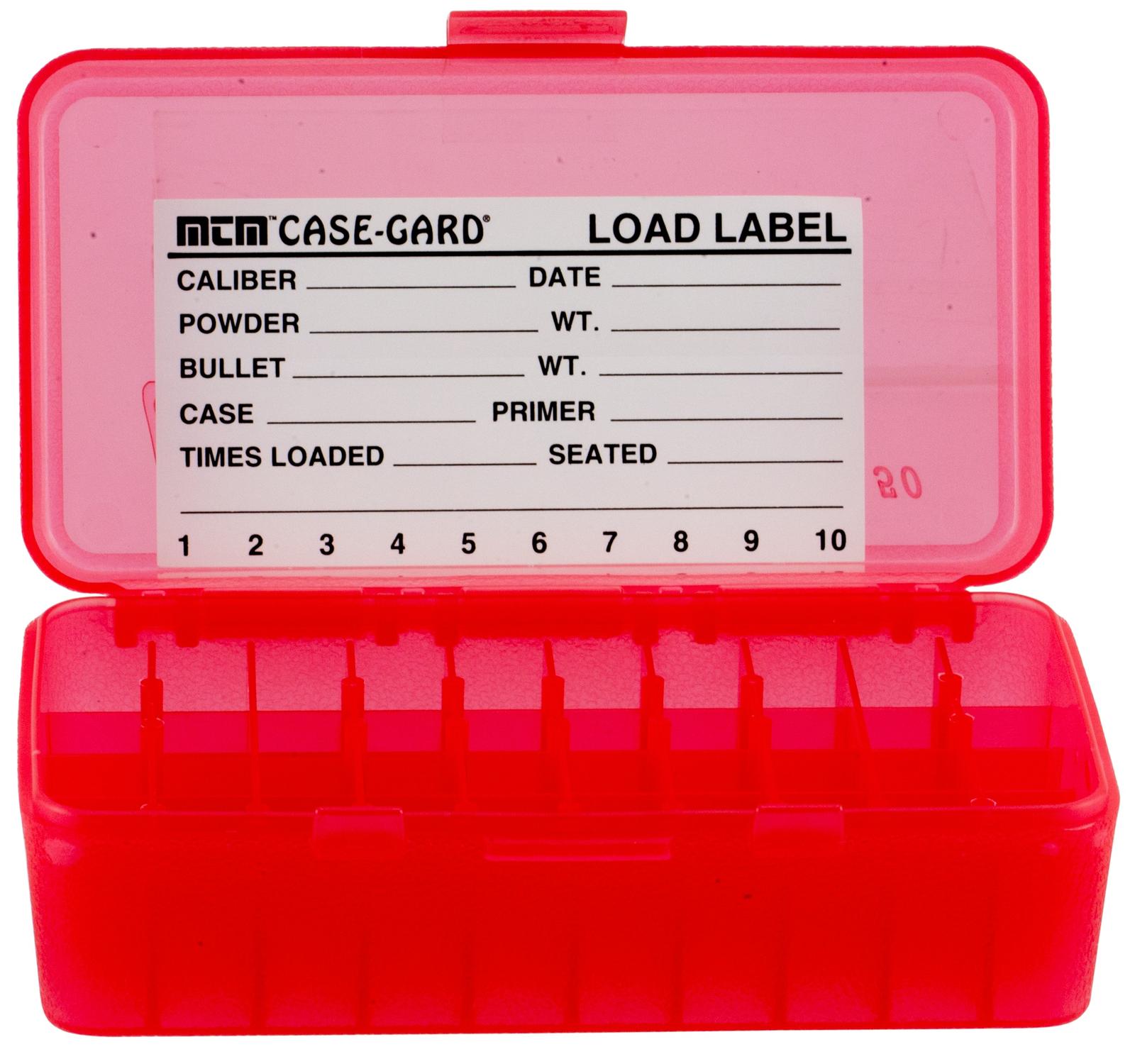 MTM Case-Gard P504429 Ammo Box Flip-Top Multi Caliber Clear Red Polypropylene 50rd
