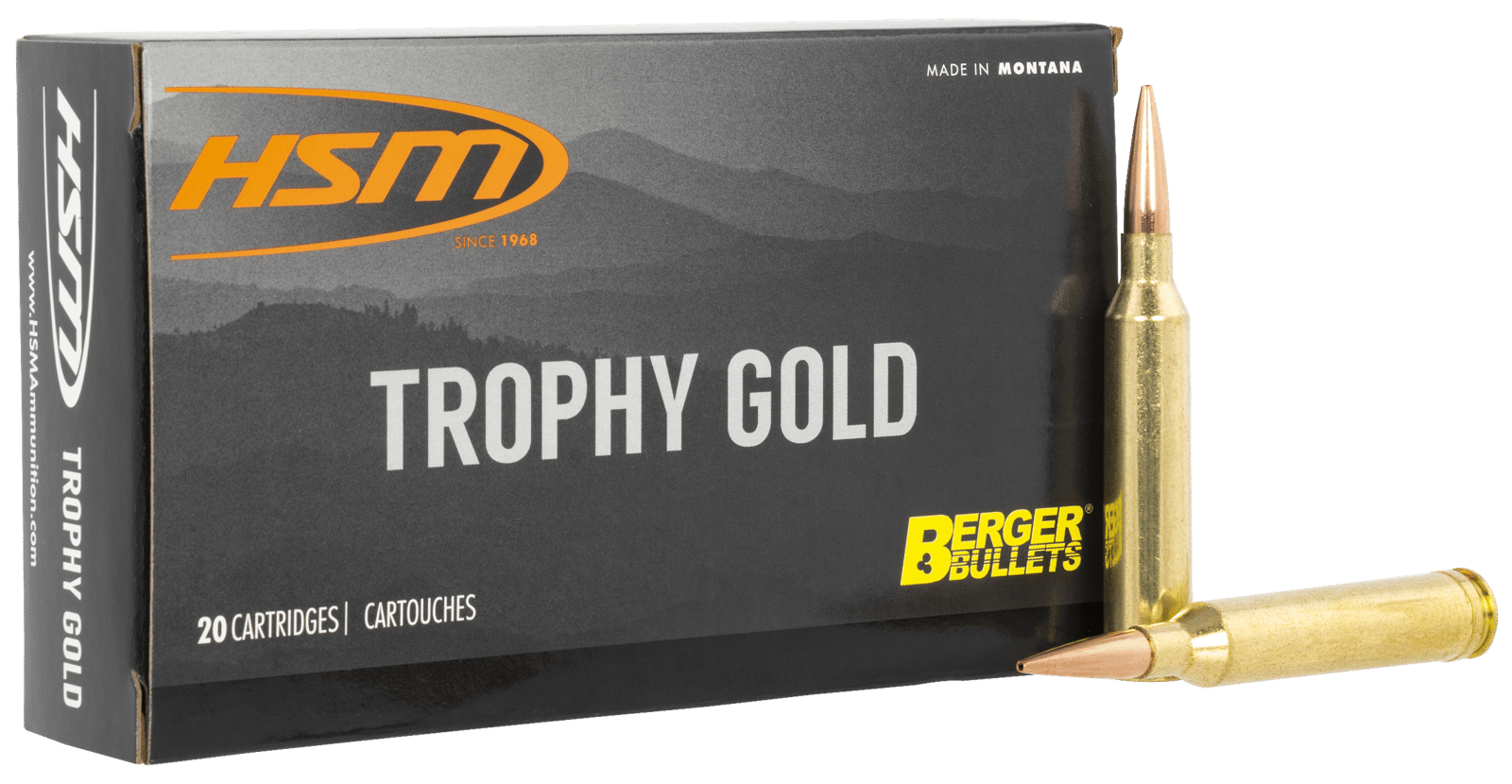 HSM 65X284130VLD Trophy Gold Extended Range 6.5x284 Norma 130 gr Berger Hunting VLD Match 20 Per Box/ 20 Case