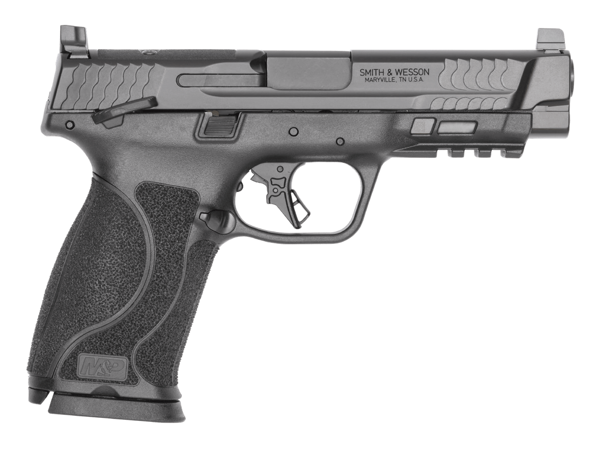 Smith & Wesson 14505 M&P M2.0 Full Size 10mm Auto 10+1 4.60" Black Armornite Stainless Steel Barrel & Optic Cut/Serrated Slide, Black Polymer Frame w/Picatinny Rail, Interchangeable Palmswell Grip