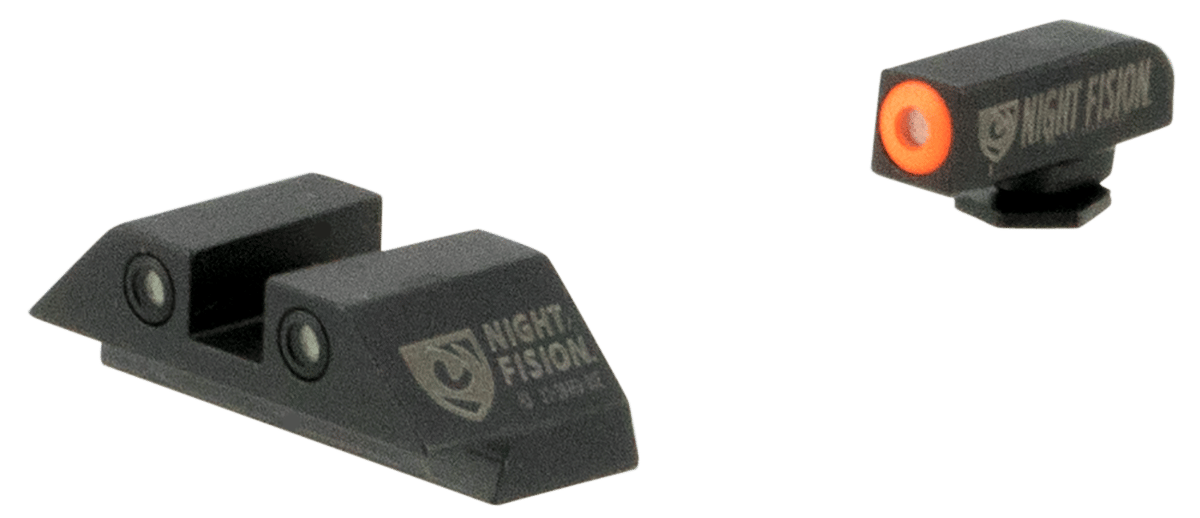 Night Fision GLK001003OGW Tritium Night Sights For Glock  Green Tritium Orange Outline Front Sight- Green Tritium White Outline Rear Sight Glock 17/17L/19/22