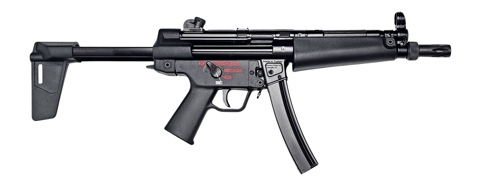 Century Arms HG6034NBN AP5 Navy 9mm Luger 30+1 8.50" Manganese Phosphate Threaded Barrel, Black Lacquer Over Manganese Phosphate Steel Stamped Receiver, Pistol Brace, Black Navy Style Grip